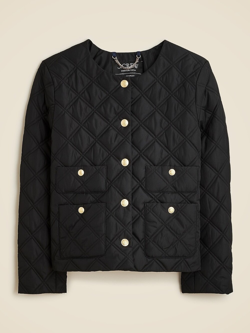 J. Crew Quilted Lady Puffer Jacket - Black Size 10 CD106